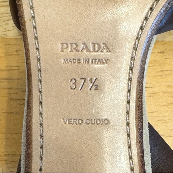 Prada Butterfly Kitten Heel Sandals Size 37 1/2 - Picture 9 of 12